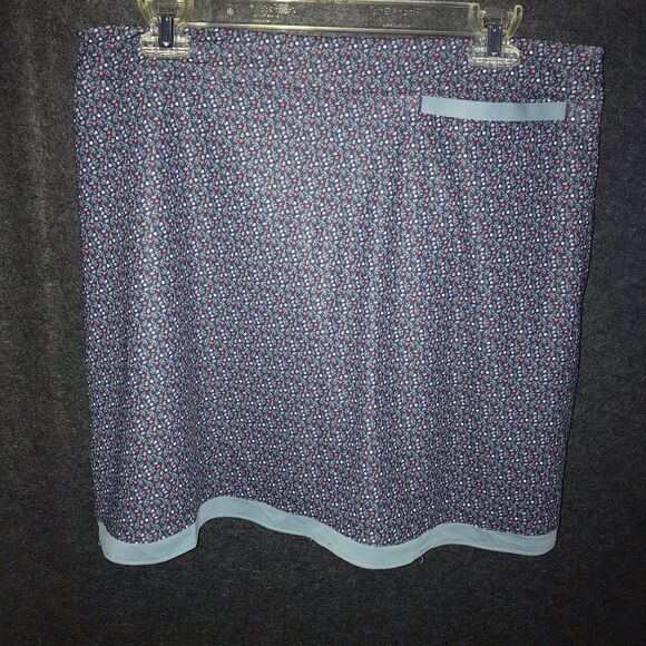 Peter‎ Millar Women's Floral Blue Golf Skort Large UPF 50 Zip Pockets Activewear - Picture 9 of 11
